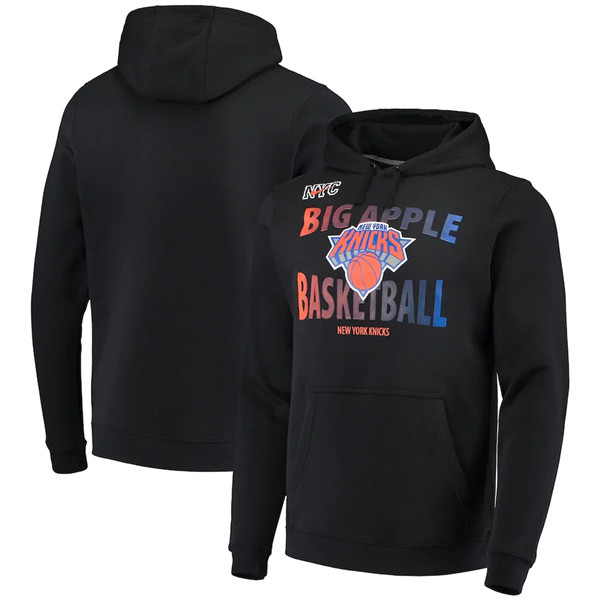 Men's New York Knicks 2021 Black City Edition Story Club Pullover Hoodie Men's New York Knicks 2021 Black City Edition Story Club Pullover Hoodie